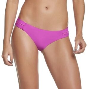 NWT PilyQ Stitched Tab Teeny Bikini Bottom in Fuchsia